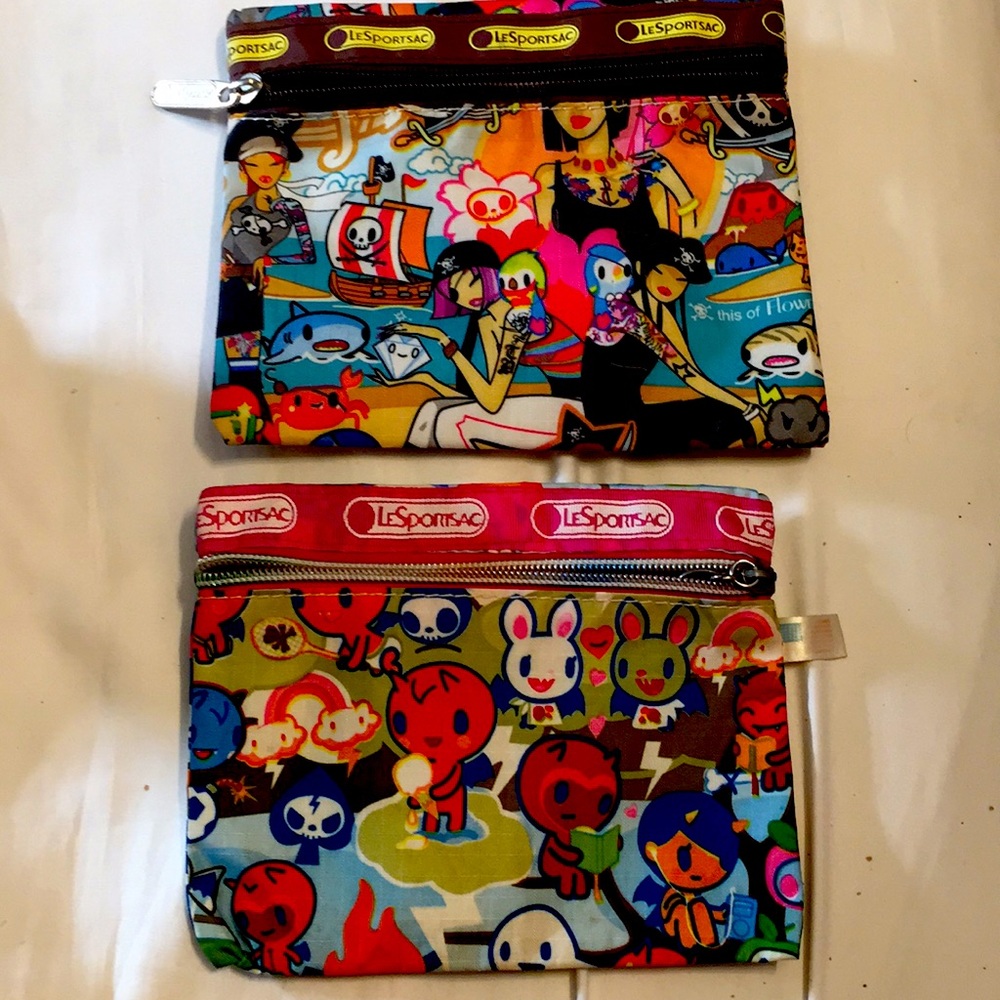 2 x tokidoki leaportsac makeup bags